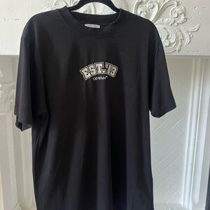 Off-White Black Short Sleeve Tee with Logo